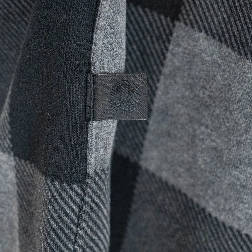 Lululemon Men's Mason's Peak Flannel Over Shirt Black Gray check M